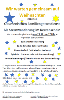 Plakat Sternwanderung Petershausen