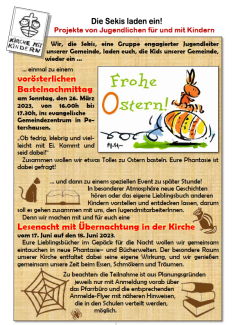 Flyer Osterbasteln mit den Sekis