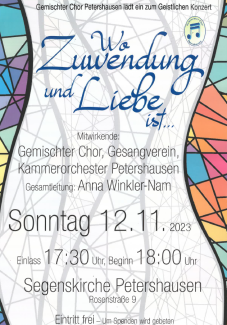 Plakat Einladung Konzert Gemischter Chor Petershausen