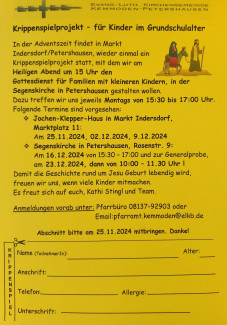 Einladung Krippenspiel