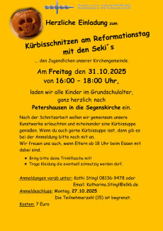 Plakat Kürbisschnitzen 2025