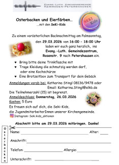 Anmeldung Osterbacken SekiKids
