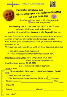 Anmeldung Kürbisschnitzen